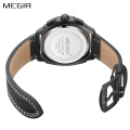 MEGIR 2128G wholesale  men's belt wrist  watches  waterproof design leather band quartz watches